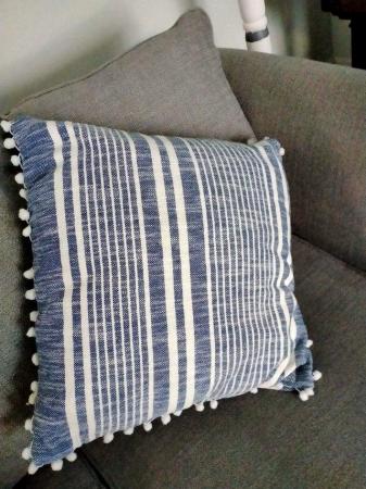Image 2 of Brand New Blue & white striped cushions