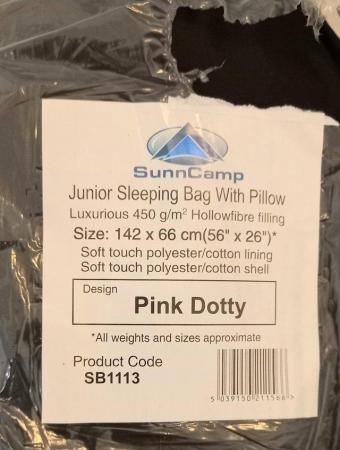 Image 2 of New Pink Dotty Sleeping Bag With Pillow