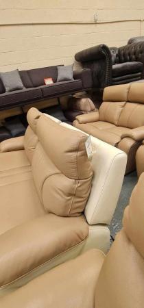 Image 4 of La-z-boy Raleigh cream leather 3+2 seater sofas
