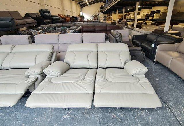 Image 12 of La-z-boy Raleigh grey leather electric 3+2 seater sofas