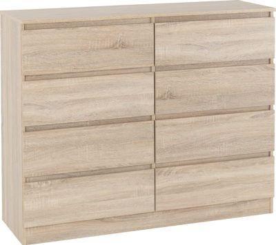 Preview of the first image of MALVERN 8 DRAWER CHEST - SONOMA OAK EFFECT  Assembled Sizes.