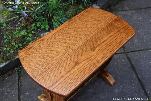 Image 26 of AN OLD CHARM VINTAGE OAK MAGAZINE RACK COFFEE LAMP TABLE
