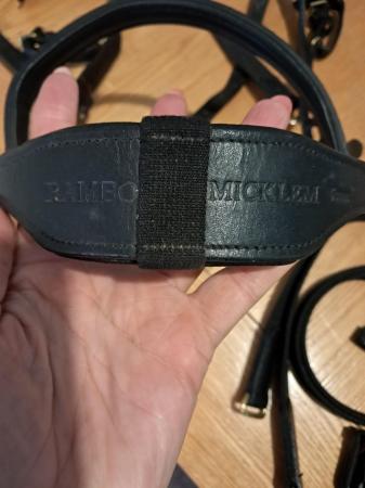 Image 3 of Micklem black leather bridle.