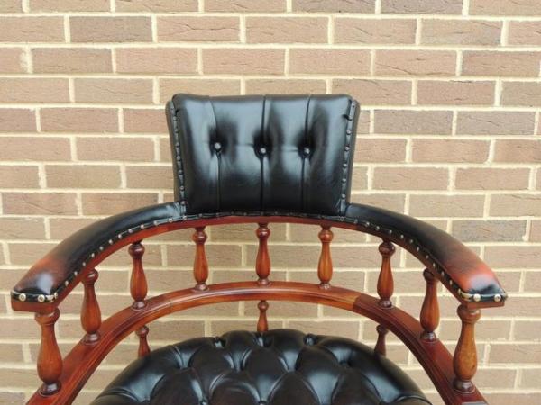 Image 8 of Vintage Chesterfield Captains Chair on Brass Castors (Delive