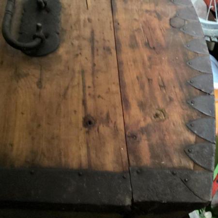 Image 1 of Very large antique dome topped trunk