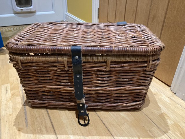 Preview of the first image of IKEA wicker trunk, storage basket.