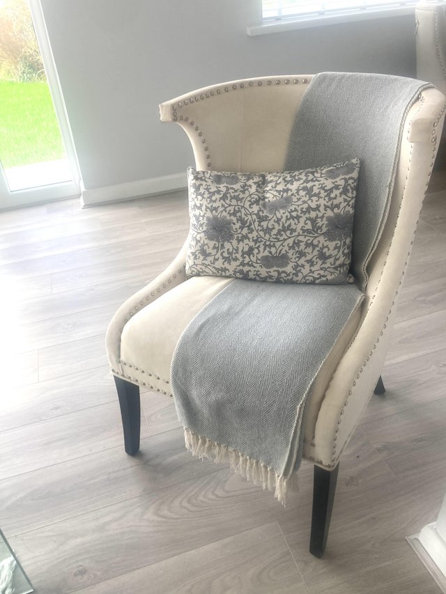 Preview of the first image of Occasional chair in cream linen.