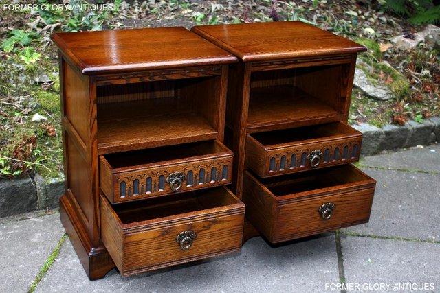 Image 100 of A PAIR OF OLD CHARM LIGHT OAK BEDSIDE CABINETS LAMP TABLES