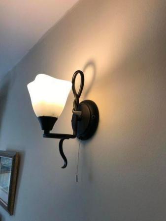 Image 1 of 5 WROUGHT IRON WALL LIGHT FITTINGS For Sale