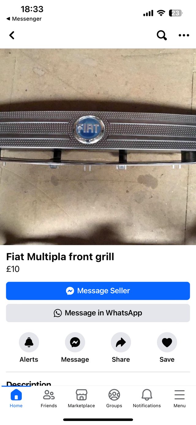 Preview of the first image of Fiat multipla mirrors and front grill.