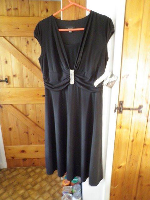 Preview of the first image of R & M Richards BLACK DRESS size 14 UNWORN.