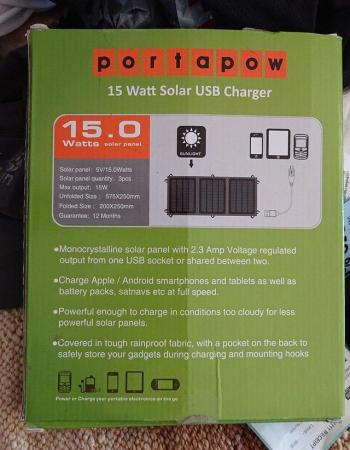 Image 4 of Portapow Solar Charger 15W. Twin USB Charging Sockets