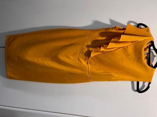 Image 1 of Ruffle detail midi dress - Mustard size 10