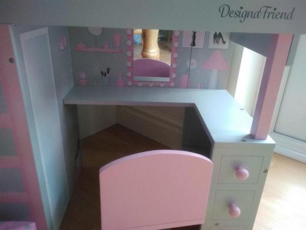 Image 3 of Designafriend Wooden All in One Dolls Bedroom