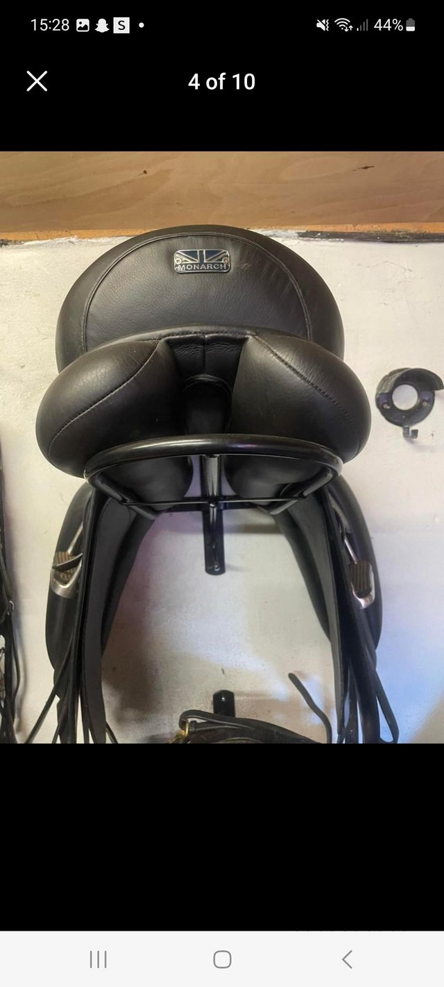 Preview of the first image of Monarch 17.5 inch black dressage saddle.