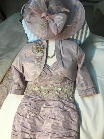 Image 3 of Ian Stuart mother of the bride dress, jacket & hat Size 12