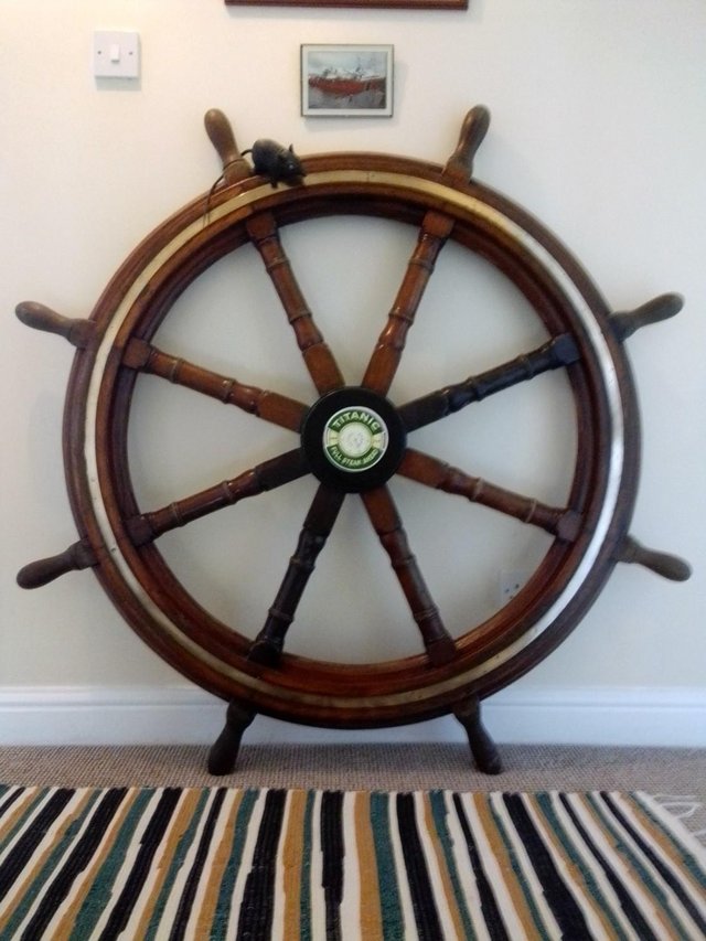 Preview of the first image of Vintage Genuine Ships Steering Wheel.