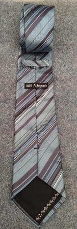 Image 3 of Marks and Spencer Autograph silk teal mix striped tie