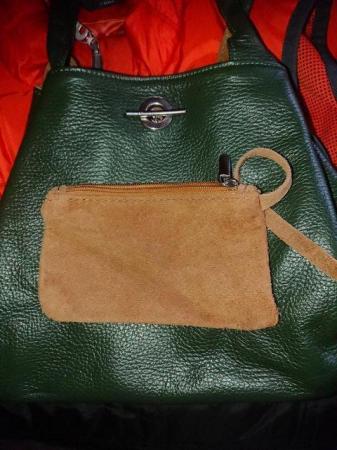 Image 4 of Ladies Green leather Bag - Small Tote Bag