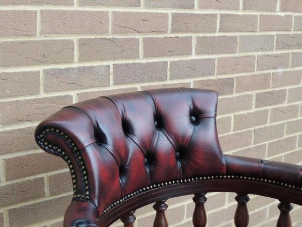 Image 13 of Vintage Ox Blood Captains Chesterfield Chair (UK Delivery)