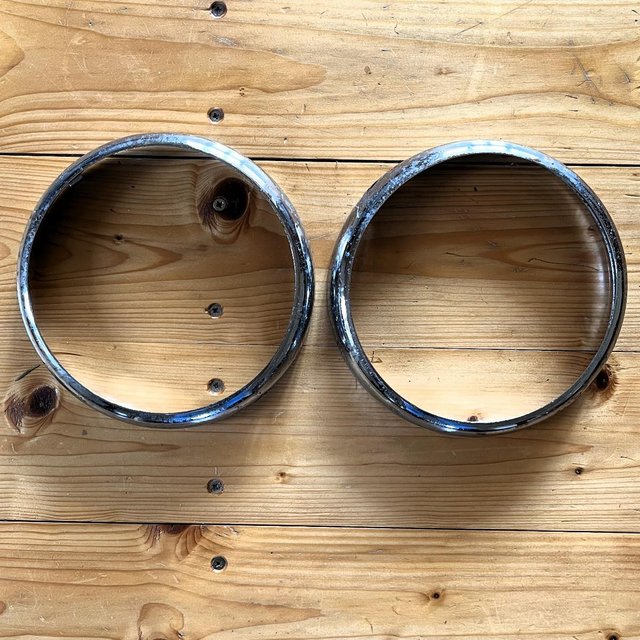 Preview of the first image of Austin A30 headlamp rings x 2. OTHER PARTS AVAILABLE..