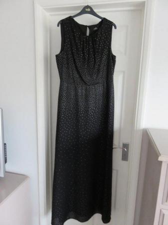 Image 2 of Wallis black/silver full length dress in size 14