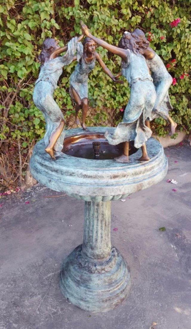 Preview of the first image of Bronze four seasons fountain 5 feet tall.
