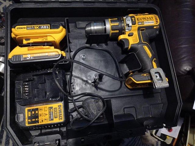 Preview of the first image of 18V Li Ion, De Walt Hammer Drill,Charger, 2 x Batteries/Case.