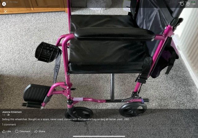 Image 1 of Lightweight wheelchair plus cushion