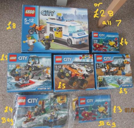 Image 1 of LEGO CITY SETS.POLICE,ROBBERS,PLANES ETC