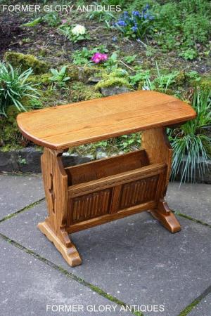 Image 97 of AN OLD CHARM VINTAGE OAK MAGAZINE RACK COFFEE LAMP TABLE