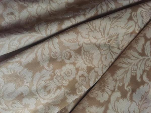 Image 3 of Gold Damask Curtains with black out linings