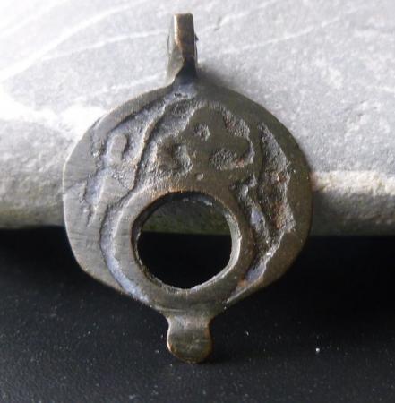 Image 7 of Ancient Antique Roman Byzantine Bronze Solar Pendant