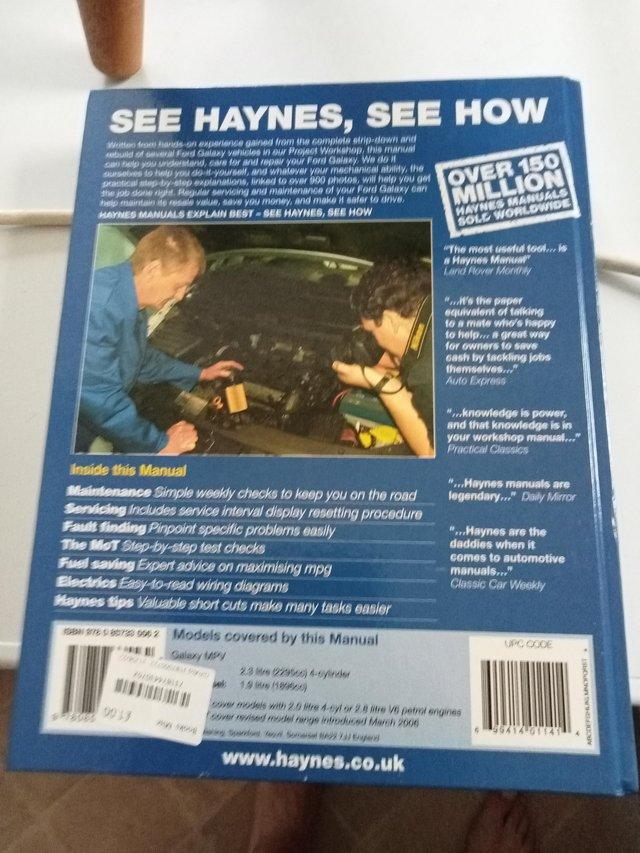 Preview of the first image of Ford galaxy work shop manual Haynes.