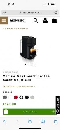 Image 3 of Nepresso Vertue Coffee Machine