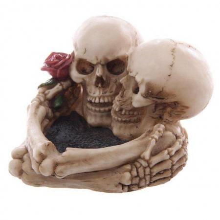 Image 3 of Fantasy Skull Lovers Ashtray. Free uk postage