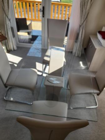 Image 1 of Glass Table and 4 Chairs