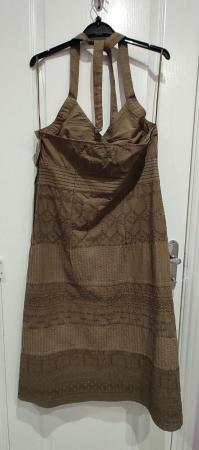 Image 7 of New NEXT Brown Halter Dress Size 12
