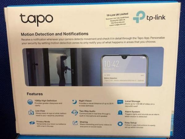 Image 3 of tapo Home Security Wi-Fi Camera (3 available) Boxed