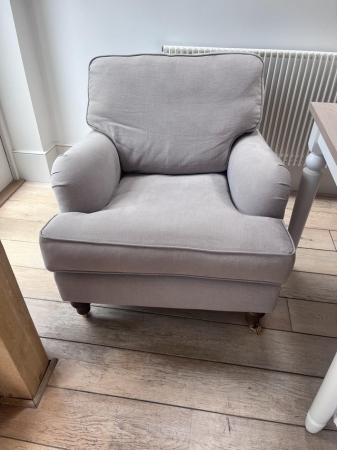 Image 2 of 2 Bluebell Armchair in Stone Brushed Linen Cotton