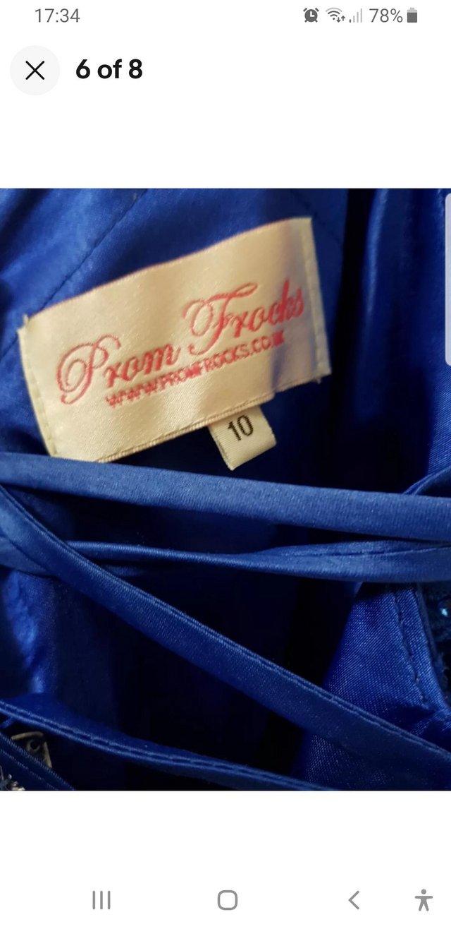 Preview of the first image of Blue prom dress size 10..