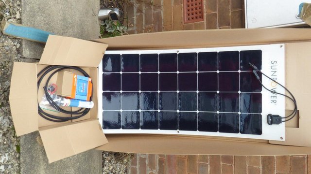 Preview of the first image of Sun Store 110w Semi Flexible 12v Soler Panel Kit.