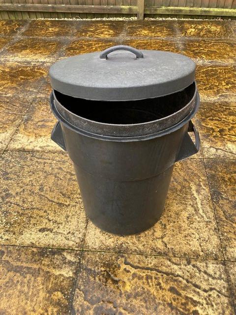 Preview of the first image of Dustbin - black plastic c/w lid.