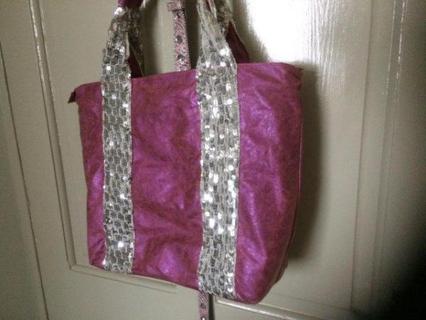 Image 1 of PINK AND SILVERY CUTESY TOTE BAG