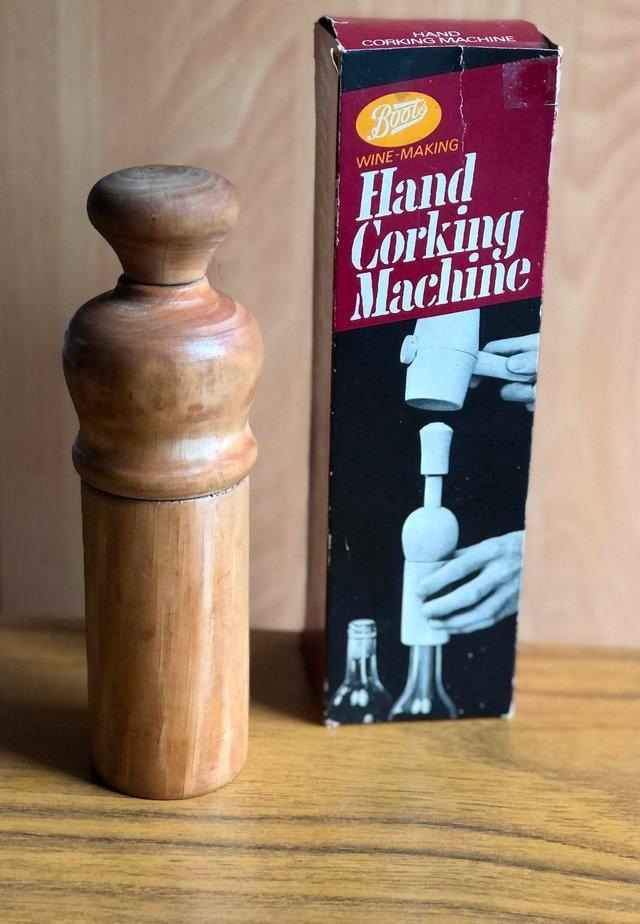 Preview of the first image of WOODEN HAND CORKING MACHINE WITH FULL INSTRUCTIONS.