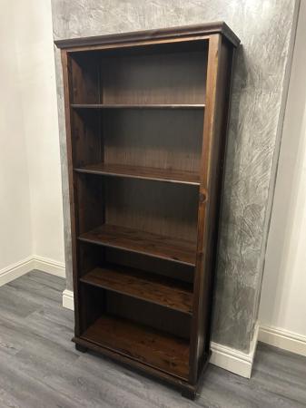 Image 2 of Solid Dark Wood Large Bookcase