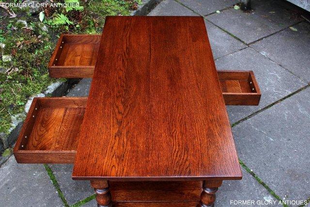 Image 109 of TAYLOR & Co STRESSED OAK THREE DRAWER POTBOARD COFFEE TABLE