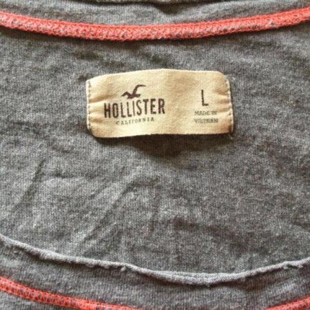 Image 6 of HOLLISTER x2 Long sleeve jersey tops, L, light & dark grey