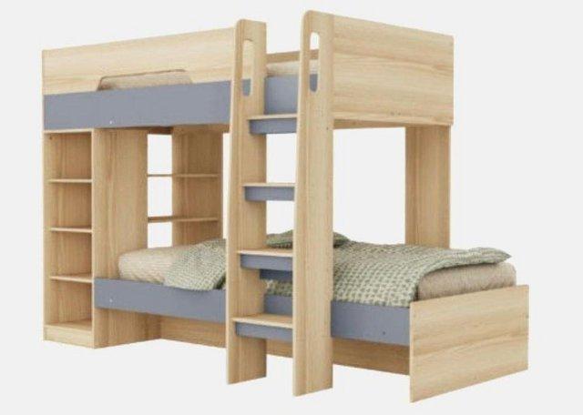 Preview of the first image of PLUTO BUNK BED IN PINE AND GREY (NO MATTRESSES).