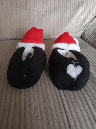 Image 2 of Kids penguin Christmas slippers
